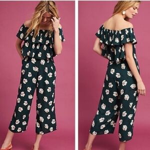 J.O.A floral Cottagecore Summer Cropped Jumpsuit size S